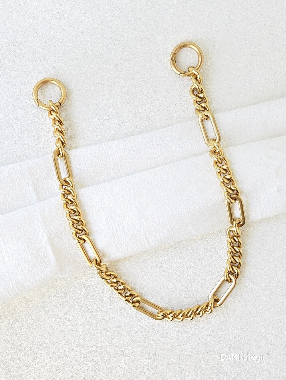 NEW Gold Mixed Link Bag Strap Or Chain Bag Charm